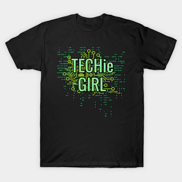 TECHie GIRL Green cyber matrix circuit T-Shirt T-Shirt by FutureImaging